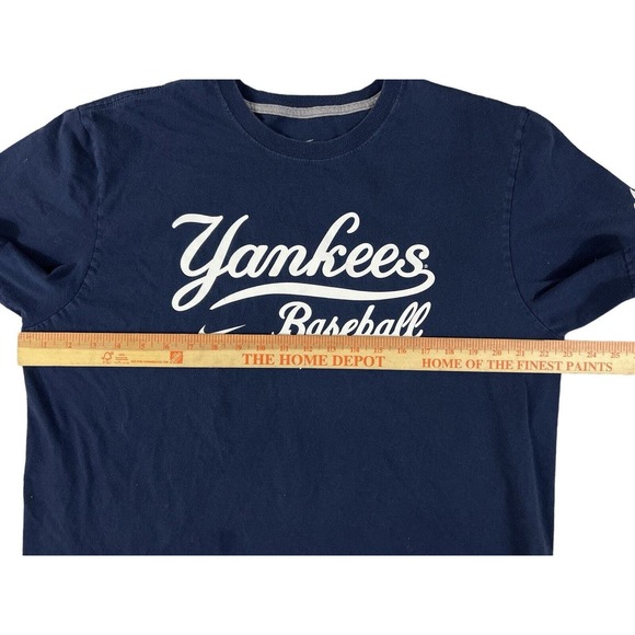 Yankees Baseball Nike Regular Fit Men Blue Short Sleeve Crew Neck T-Shirt Sz XL - Picture 3 of 6